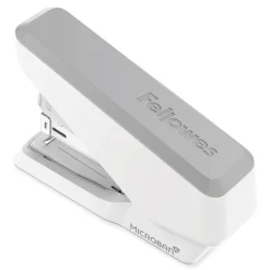 Fellowes Mfg Co. LX860 EasyPress 40-Sheet Capacity Half Strip Stapler with Antimicrobial Protection - Gray/White