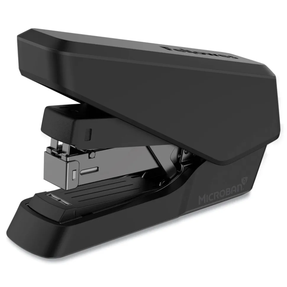 Fellowes Mfg Co. LX860 EasyPress 40-Sheet Capacity Half Strip Stapler with Antimicrobial Protection - Black