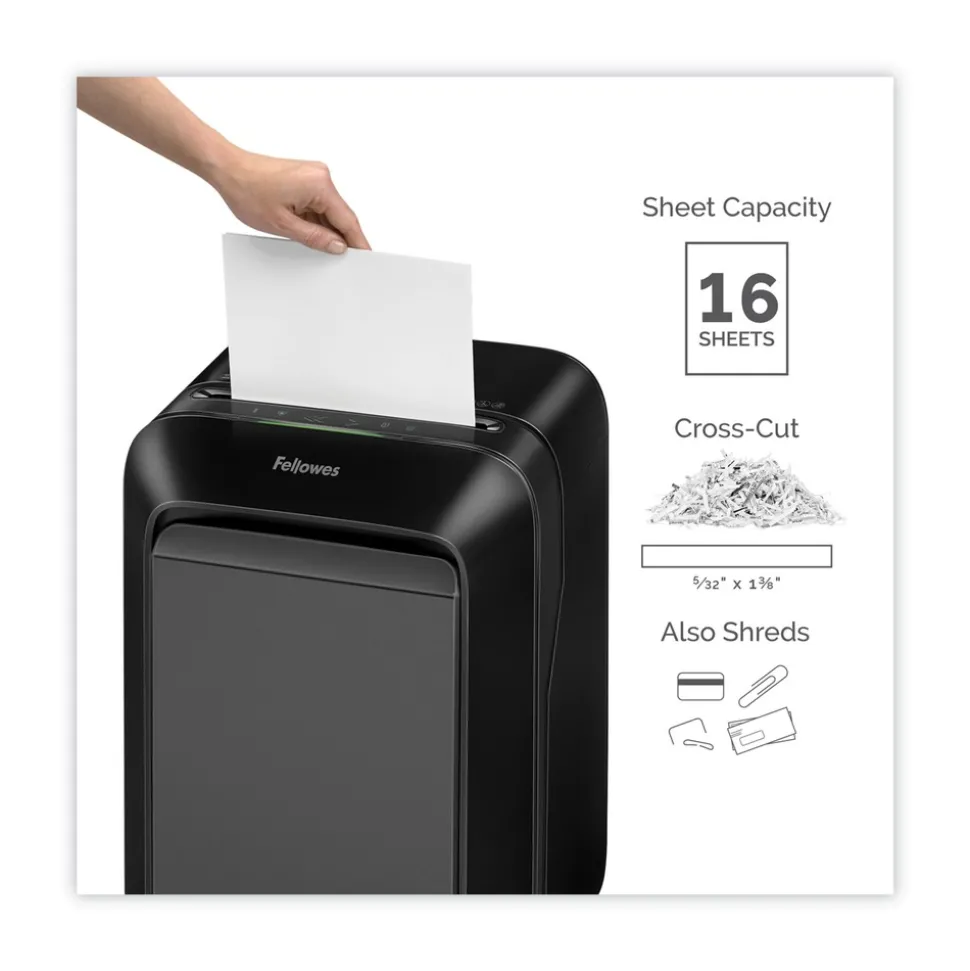 Fellowes Mfg Co. Powershred LX180 16 Manual Sheet Capacity Cross-Cut Shredder