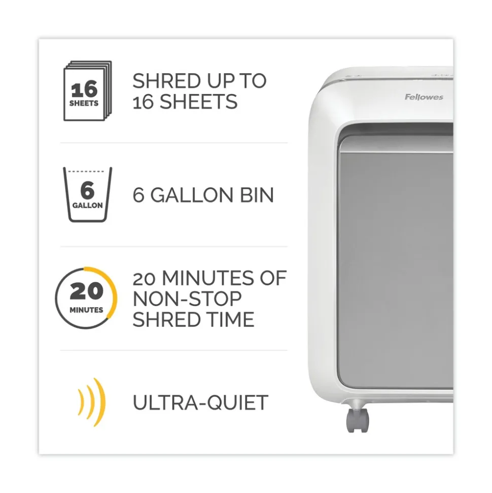 Fellowes Mfg Co. Powershred LX210 16 Manual Sheet Capacity Micro-Cut Shredder - White