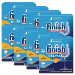 FINISH Box of 32 Dish Detergent Gelpacs - Orange Scent (8/Carton)