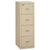 FireKing Compact Turtle 17.75 in. x 22.13 in. x 52.75 in. Insulated Vertical File with 4 Legal/Letter Drawers - Parchment