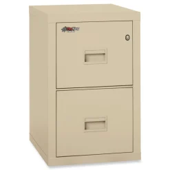 FireKing Compact Turtle 17.75 in. x 22.13 in. x 27.75 in. Insulated Vertical File with 2 Legal/Letter Drawers - Parchment