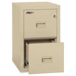 FireKing Compact Turtle 17.75 in. x 22.13 in. x 27.75 in. Insulated Vertical File with 2 Legal/Letter Drawers - Parchment