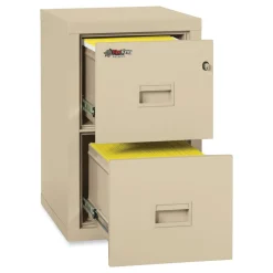 FireKing Compact Turtle 17.75 in. x 22.13 in. x 27.75 in. Insulated Vertical File with 2 Legal/Letter Drawers - Parchment