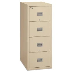 FireKing Patriot 4 Letter-Size File Drawers 1-Hour Fire Protection 17.75 in. x 31.63 in. x 52.75 in. Insulated Fire File - Parchment