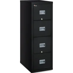 FireKing Patriot by FireKing 17.75 in. x 25 in. x 52.75 in. Insulated Fire File with 4 Legal/Letter Drawers - Black