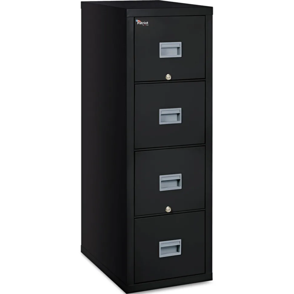 FireKing Patriot by FireKing 17.75 in. x 25 in. x 52.75 in. Insulated Fire File with 4 Legal/Letter Drawers - Black