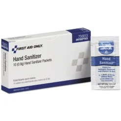 First Aid Only 0.9 g Gel Hand Sanitizer Packets for Unitized and First Aid Stations - Clean Scent (10/Box)