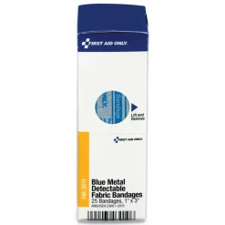 First Aid Only 1 in. x 3 in. Metal Detectable Bandages Refill for SmartCompliance General Cabinet - Blue