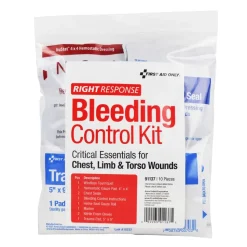 First Aid Only 11-Piece Critical Essentials Bleeding Control Kit for Limb, Chest and Torso Wounds