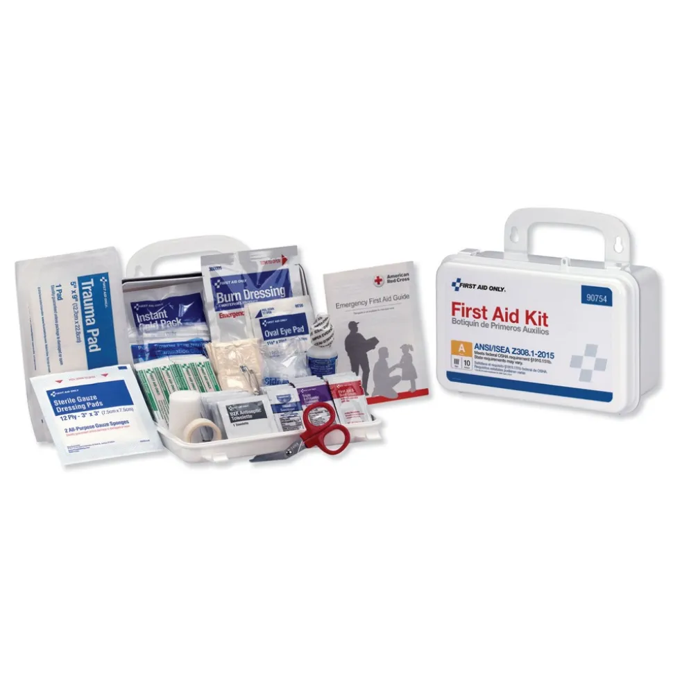 First Aid Only Plastic Case ANSI Class A 10 Person First Aid Kit (71-Pieces/Kit)