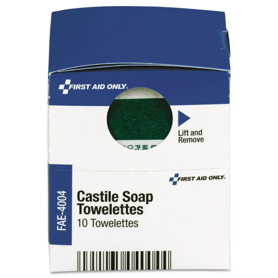 First Aid Only SmartCompliance Castile Soap Towelettes (10/Box)