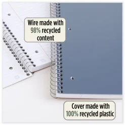 Five Star 11 in. x 8.5 in. Sheets Medium/College Rule 1-Subject Recycled Notebook - Randomly Assorted Cover Color