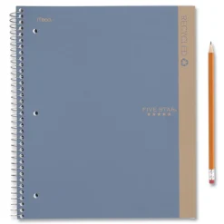 Five Star 11 in. x 8.5 in. Sheets Medium/College Rule 1-Subject Recycled Notebook - Randomly Assorted Cover Color