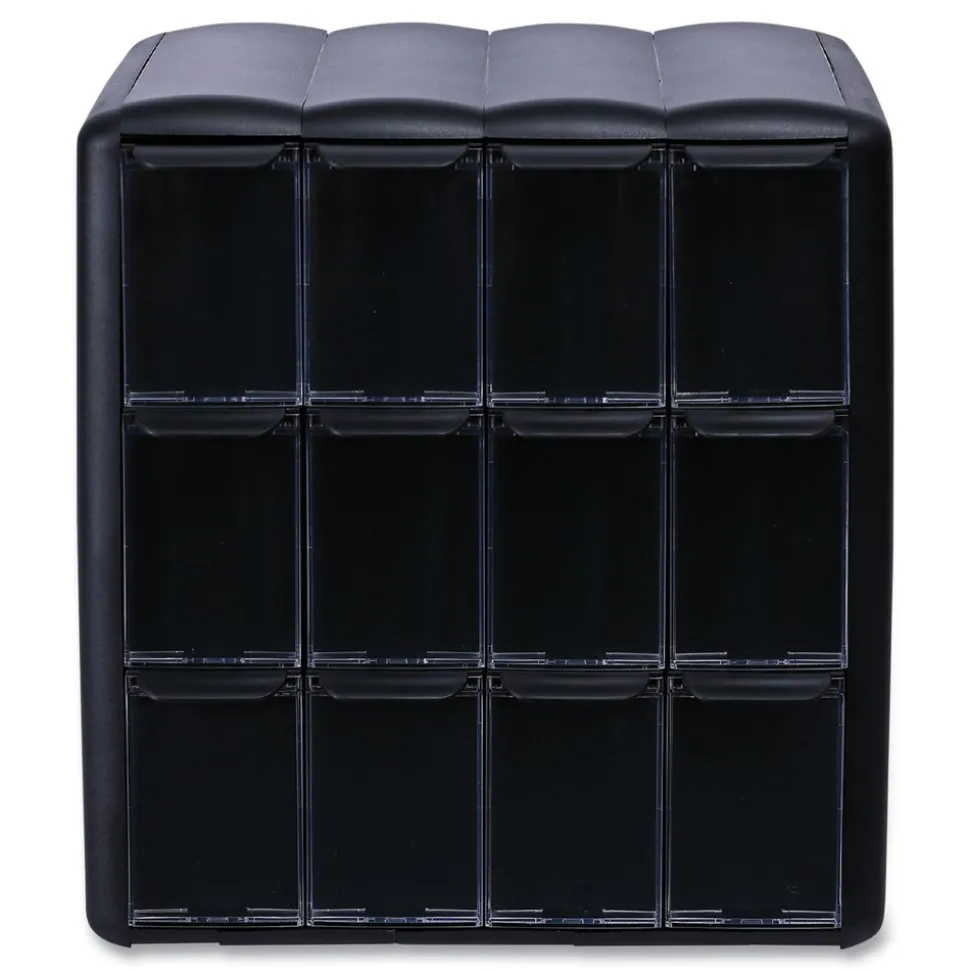 FLAVIA 15.2 in. x 17.2 in. x 16.3 in. 12-Compartments Four Column Merchandiser - Black