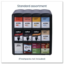 FLAVIA 15.2 in. x 17.2 in. x 16.3 in. 12-Compartments Four Column Merchandiser - Black