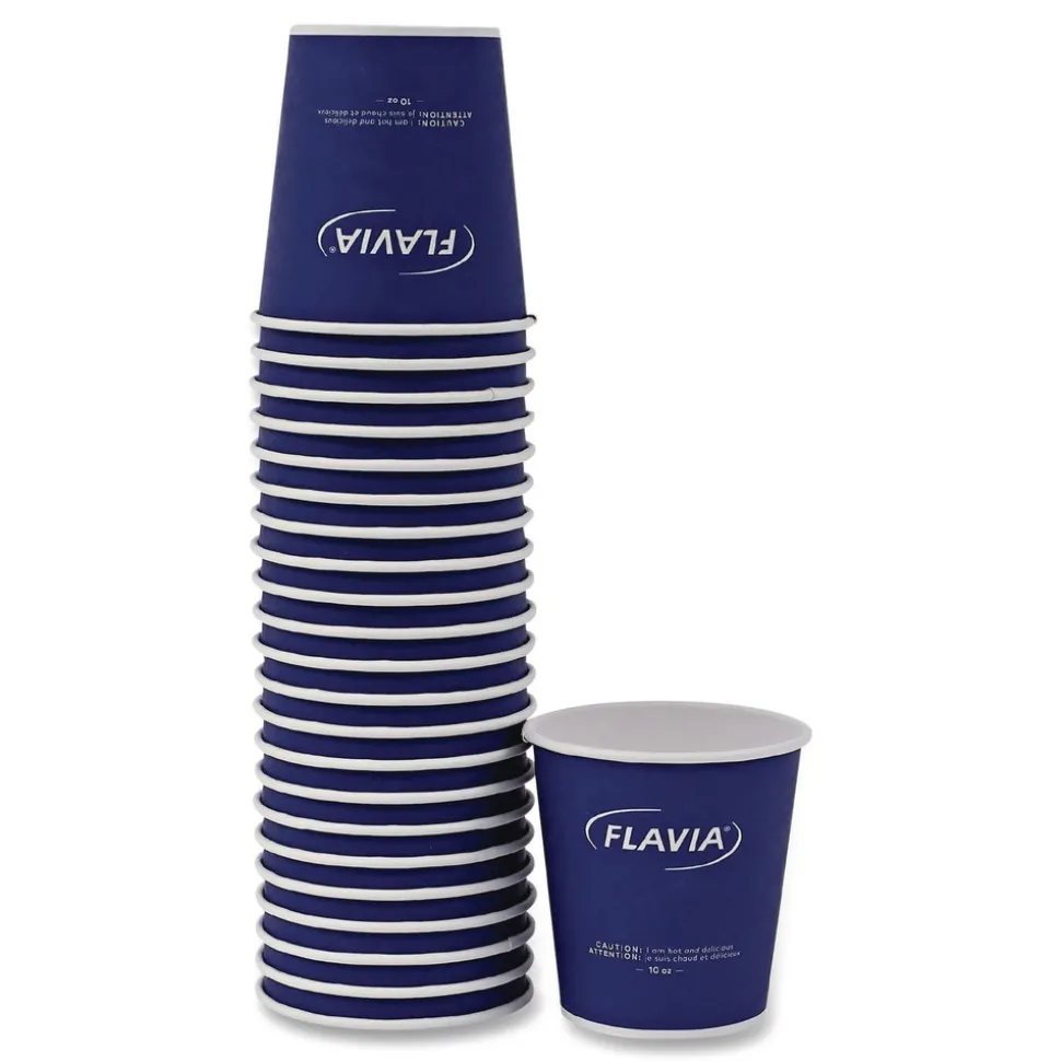 FLAVIA 10 oz. FLAVIA Design Hot Beverage Paper Cup - Blue (1000/Carton)
