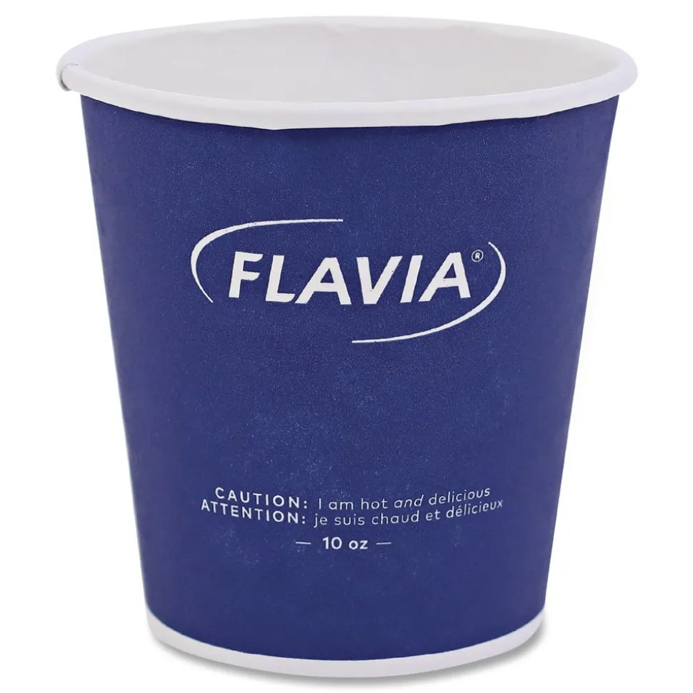 FLAVIA 10 oz. FLAVIA Design Hot Beverage Paper Cup - Blue (1000/Carton)