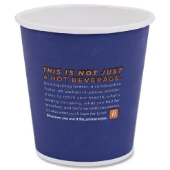 FLAVIA 10 oz. FLAVIA Design Hot Beverage Paper Cup - Blue (1000/Carton)