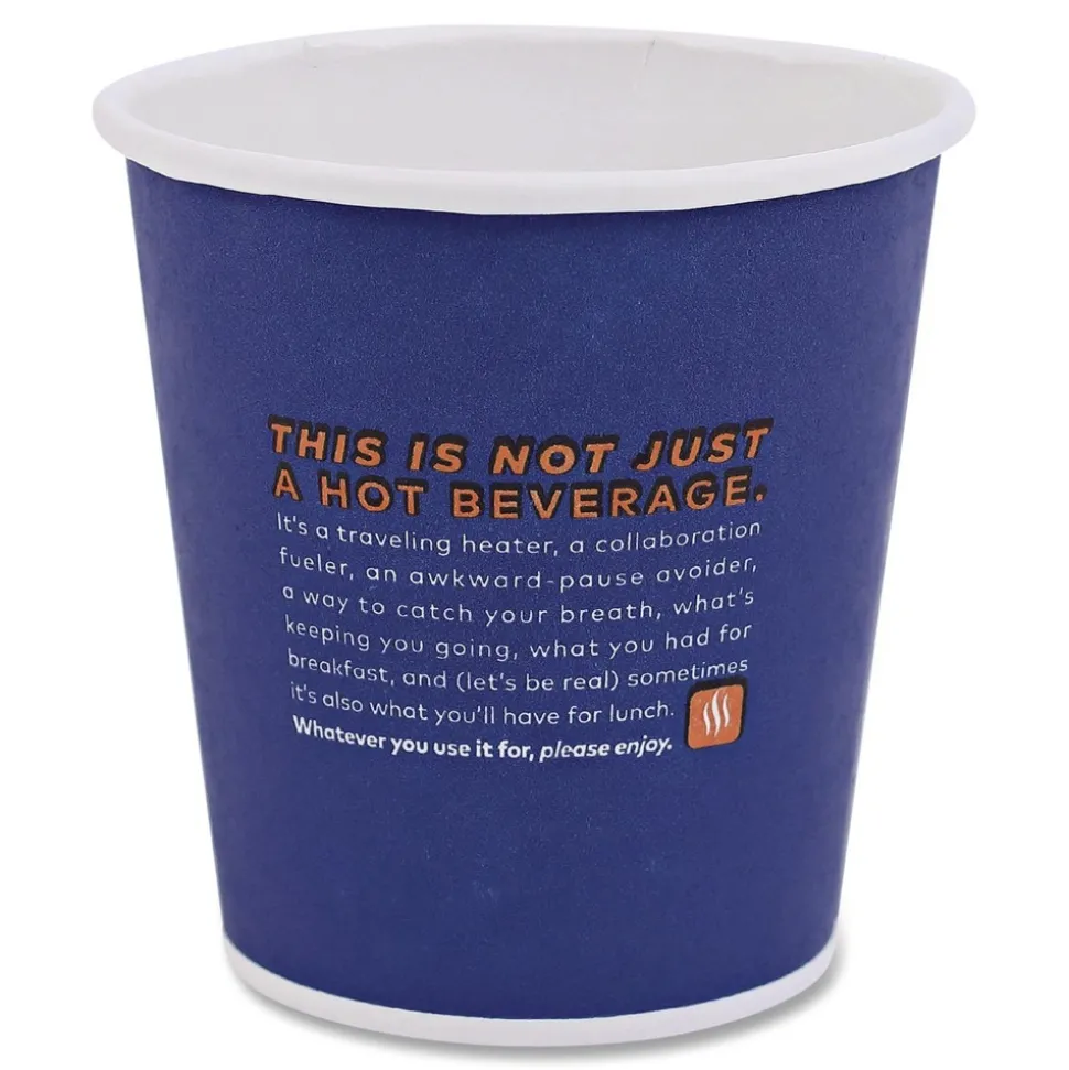 FLAVIA 10 oz. FLAVIA Design Hot Beverage Paper Cup - Blue (1000/Carton)