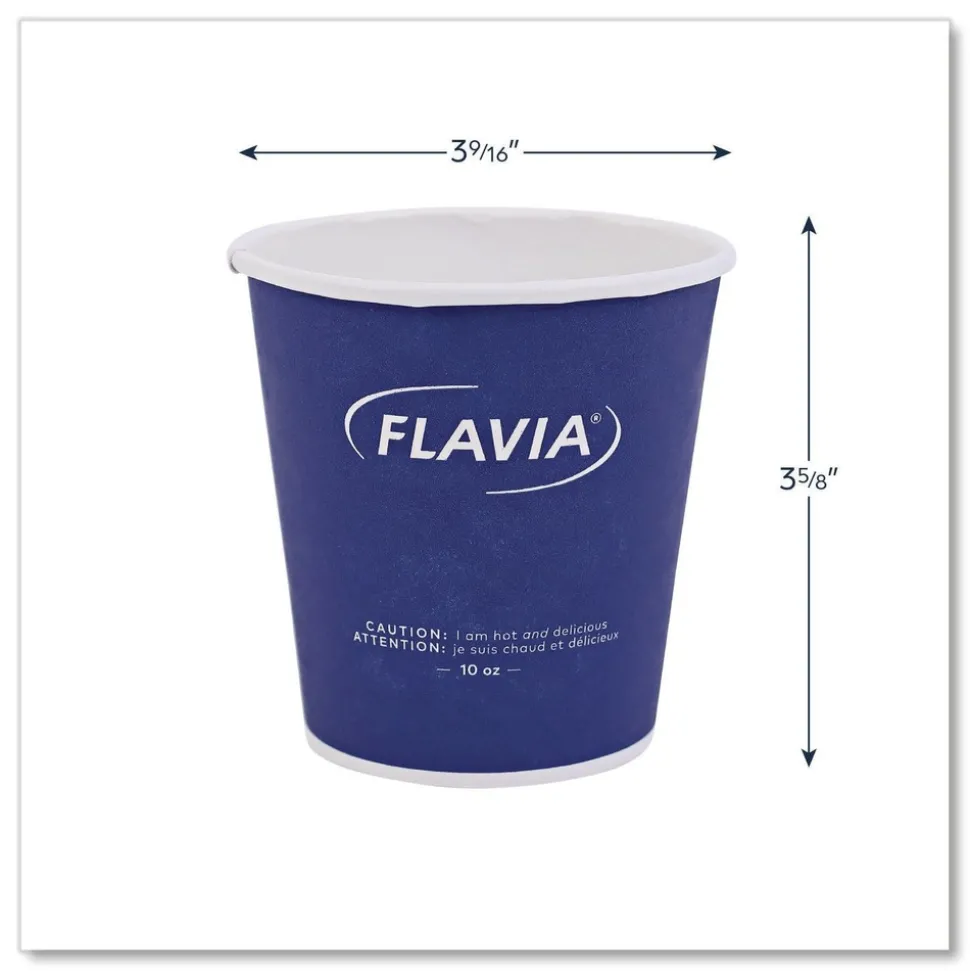 FLAVIA 10 oz. FLAVIA Design Hot Beverage Paper Cup - Blue (1000/Carton)