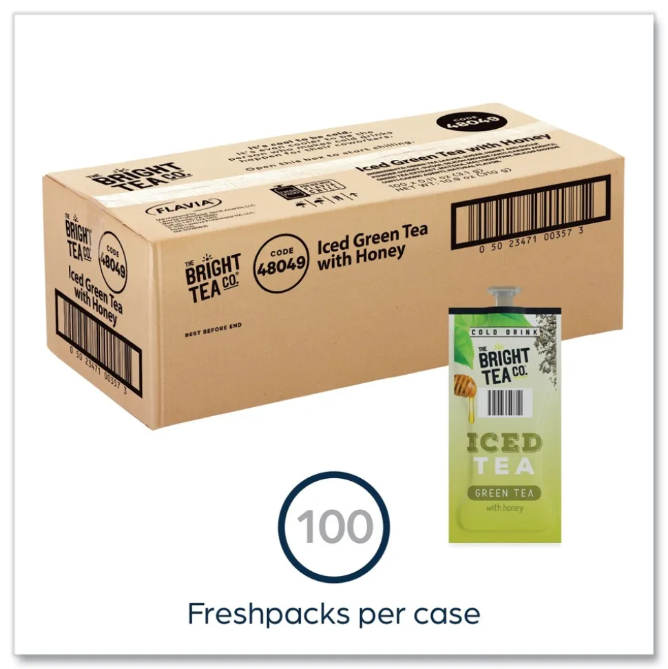 FLAVIA The Bright Tea Co. Tea Freshpack - Iced Green Tea with Honey (100/Carton)
