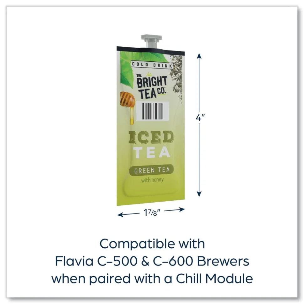 FLAVIA The Bright Tea Co. Tea Freshpack - Iced Green Tea with Honey (100/Carton)