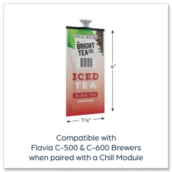 FLAVIA The Bright Tea Co. Tea Freshpack - Unsweetened Iced Black (100/Carton)