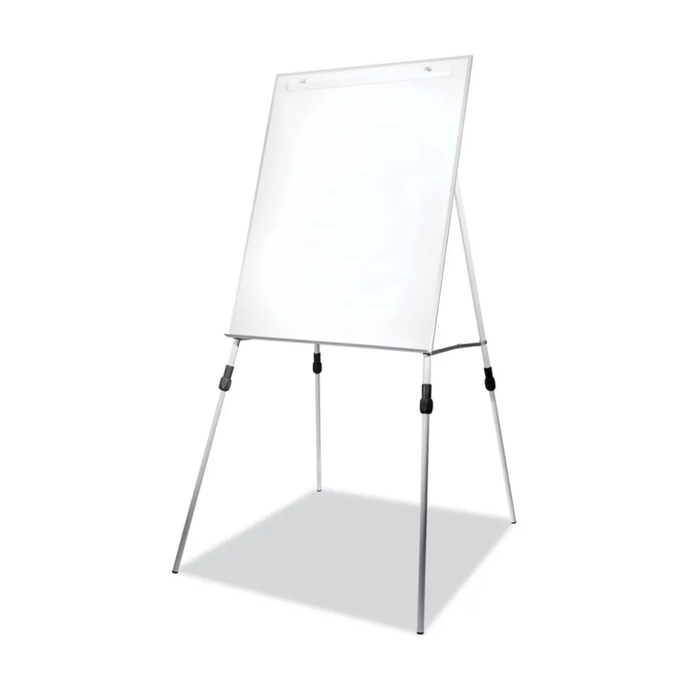 Flipside 27.5 in. x 32 in. Adjustable Dry Erase Board - White Surface, Satin Aluminum Frame
