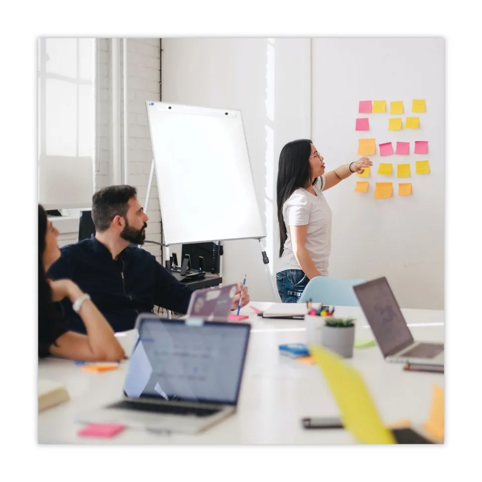 Flipside 27.5 in. x 32 in. Adjustable Dry Erase Board - White Surface, Satin Aluminum Frame