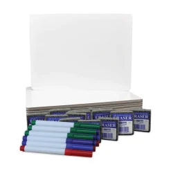 Flipside 12 in. x 9 in. Dry Erase Board Set - White Surface (12/Pack)