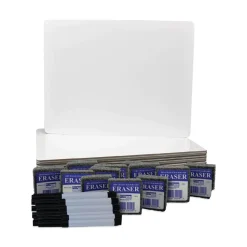 Flipside 12 in. x 9 in. Dry Erase Board Set - White Surface (12/Pack)