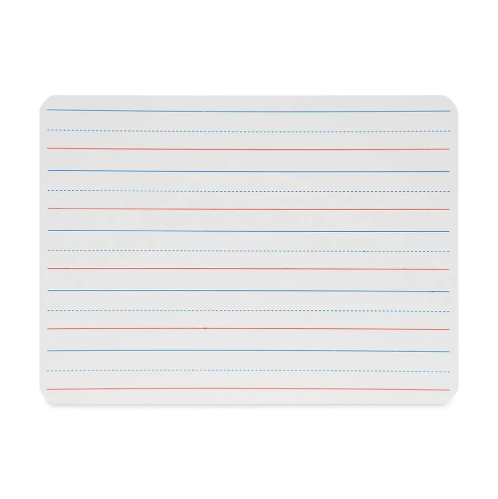Flipside 12 in. x 9 in. Magnetic 2-Sided Red/Blue Ruled Dry Erase Board - White Surface (12/Pack)