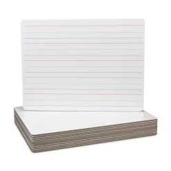 Flipside 12 in. x 9 in. Magnetic 2-Sided Red/Blue Ruled Dry Erase Board - White Surface (12/Pack)