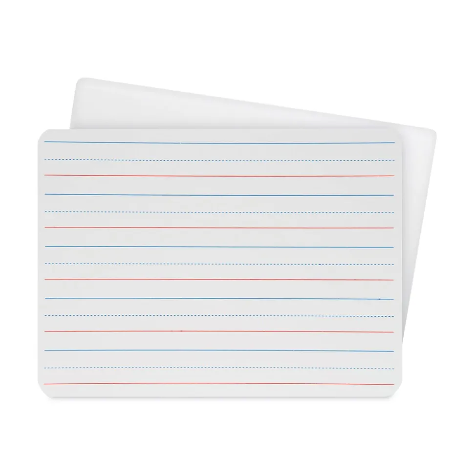 Flipside 12 in. x 9 in. 2-Sided Red/Blue Ruled Dry Erase Board - White Surface (24/Pack)