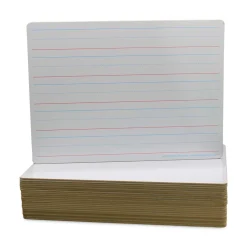 Flipside 12 in. x 9 in. 2-Sided Red/Blue Ruled Dry Erase Board - White Surface (24/Pack)