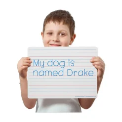 Flipside 12 in. x 9 in. 2-Sided Red/Blue Ruled Dry Erase Board - White Surface (24/Pack)