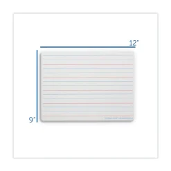 Flipside 12 in. x 9 in. 2-Sided Red/Blue Ruled Dry Erase Board - White Surface (24/Pack)