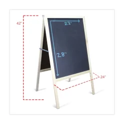 Flipside 25 in. x 24 in. x 48.5 in. Black Chalkboard Marquee Sign - Black, Natural Wood Frame