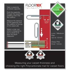 Floortex 60 in. x 48 in. Cleartex Ultimat Polycarbonate Chair Mat for High Pile Carpets - Clear