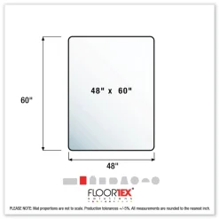 Floortex 60 in. x 48 in. Cleartex Ultimat Polycarbonate Chair Mat for High Pile Carpets - Clear