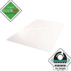 Floortex Cleartex Ultimat 48 in. x 60 in. Polycarbonate Chair Mat for Low/Medium Pile Carpet - Clear