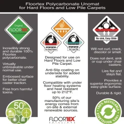 Floortex Cleartex Unomat 60 in. x 48 in. Anti-Slip Chair Mat for Hard Floors and Flat Pile Carpets - Clear