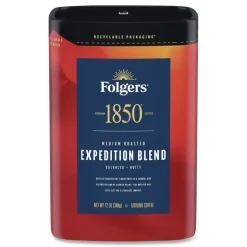 Folgers 2550093312 12 oz. Canister Ground Coffee - Expedition Blend (6/Carton)