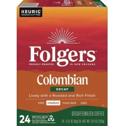 Folgers 100% Colombian Decaf Coffee K-Cups (24/Box)