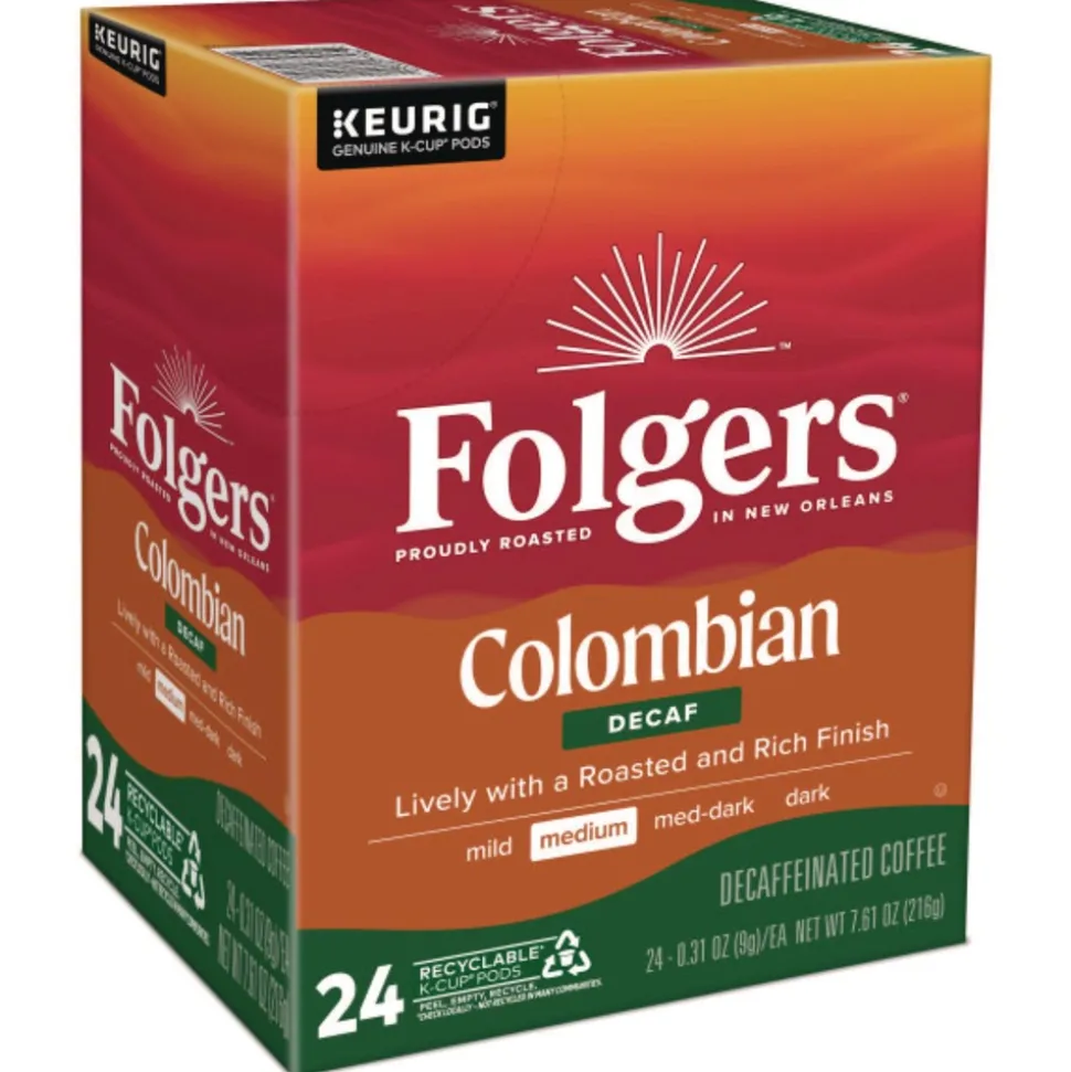 Folgers 100% Colombian Decaf Coffee K-Cups (24/Box)