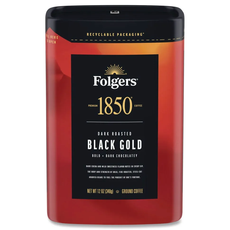 Folgers 12 oz Bag Black Gold Coffee (6/Carton)