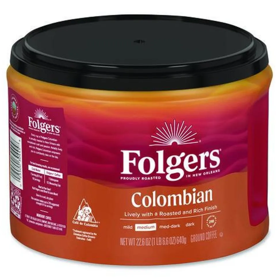 Folgers 22.6 oz. Canister Coffee - Columbian (6/Carton)