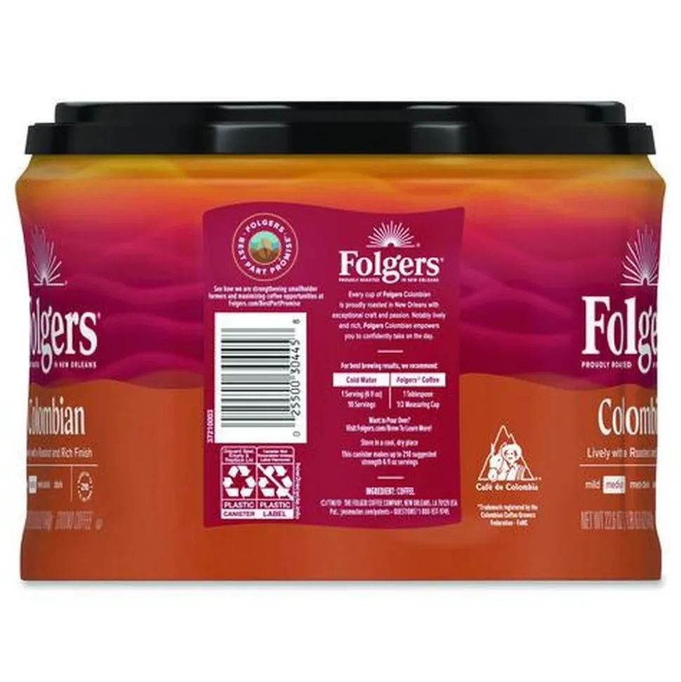 Folgers 22.6 oz. Canister Coffee - Columbian (6/Carton)